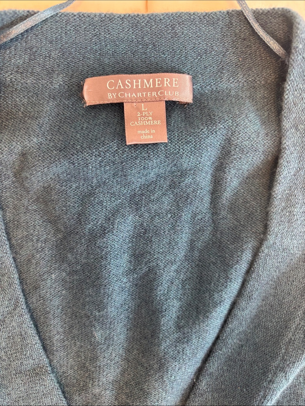 Charter Club Teal Cashmere Cardigan - Picture 2 of 5